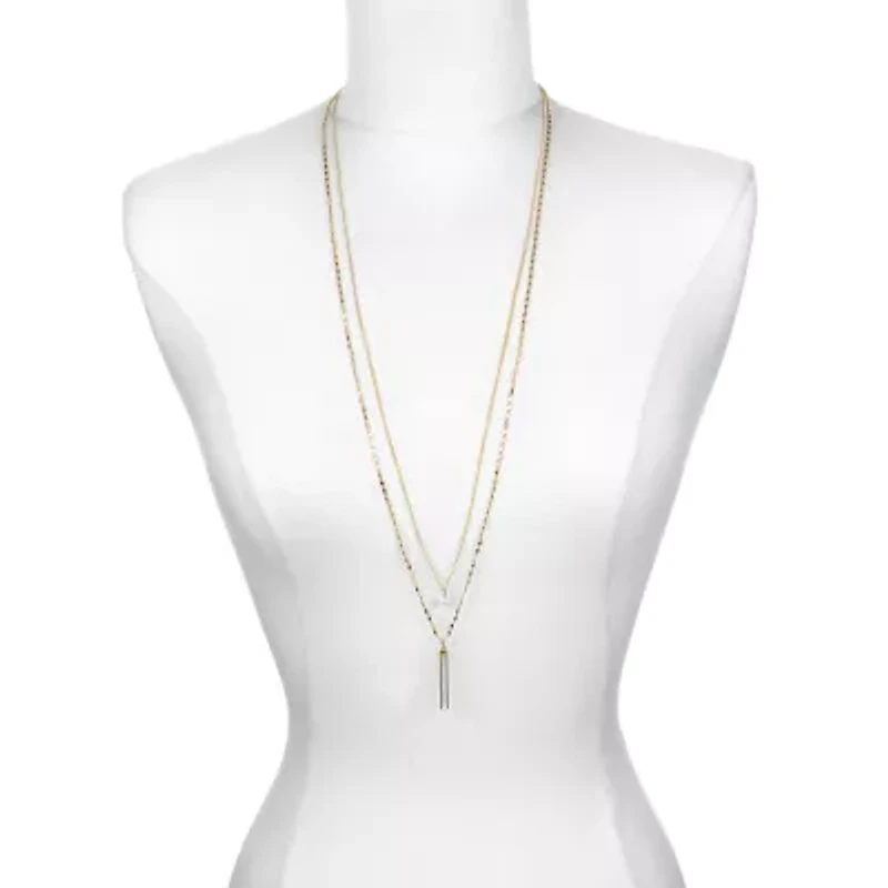 Bijoux Bar Delicates Gold Tone Womens 30 Inch Strand Necklace