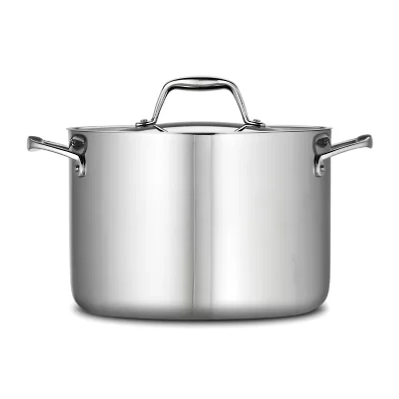 Tramontina Gourmet 8-qt. Tri-Ply Clad 18/10 Stainless Steel Induction-Ready Stock Pot with Lid