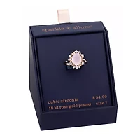 Sparkle Allure Womens Cubic Zirconia 18K Rose Gold Over Brass Halo Cocktail Ring