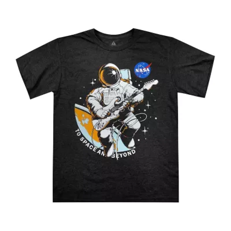 Little & Big Kid Boys Crew Neck Short Sleeve Regular Fit NASA Graphic T-Shirt