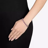 Womens Lab Created Red Ruby Sterling Silver 7.25 Inch Tennis Bracelet