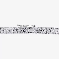 Womens Lab Created White Sapphire Sterling Silver 7.25 Inch Tennis Bracelet