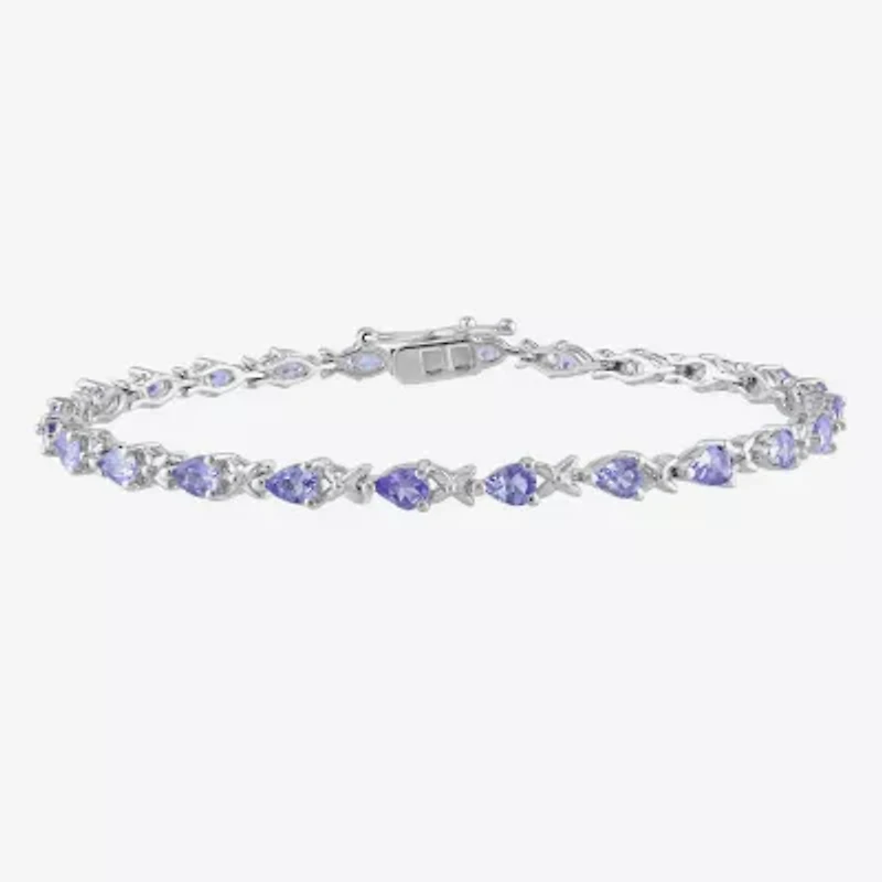 Sterling Silver Tanzanite Tennis Bracelet