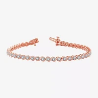 Womens 1 CT. T.W. Natural White Diamond 10K Rose Gold 7.5 Inch Tennis Bracelet