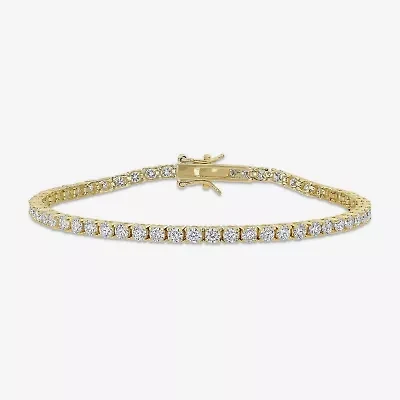 Womens 5 CT. T.W. Lab Created White Moissanite 18K Gold Over Silver Tennis Bracelet