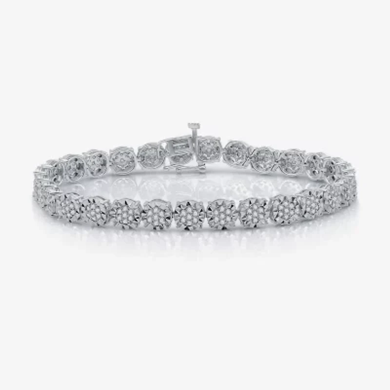 2 CT.T.W. Natural Diamond Sterling SIlver Tennis Bracelet