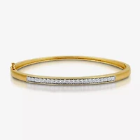 Womens 1/10 CT. T.W. Natural White Diamond 14K Gold Over Silver Bangle Bracelet