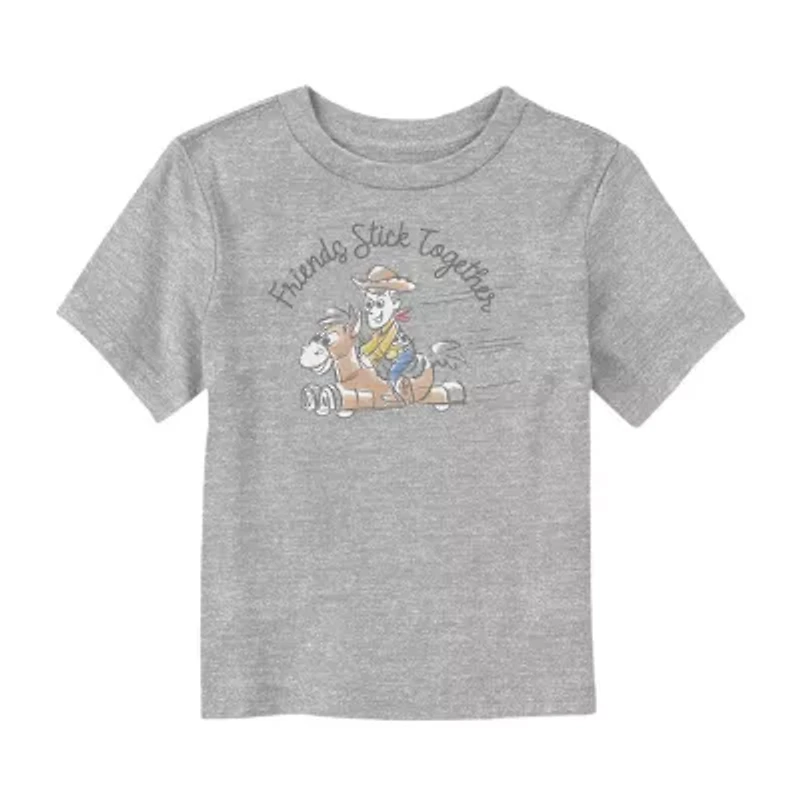 Disney Collection Woody Toddler Unisex Crew Neck Short Sleeve Regular Fit Toy Story Graphic T-Shirt
