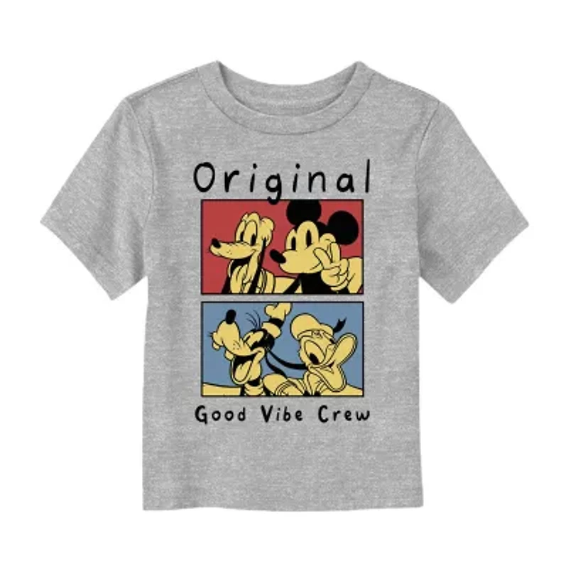 Disney Collection Toddler Unisex Crew Neck Short Sleeve Regular Fit Mickey and Friends Mouse Graphic T-Shirt