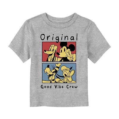 Disney Collection Toddler Unisex Crew Neck Short Sleeve Regular Fit Mickey and Friends Mouse Graphic T-Shirt