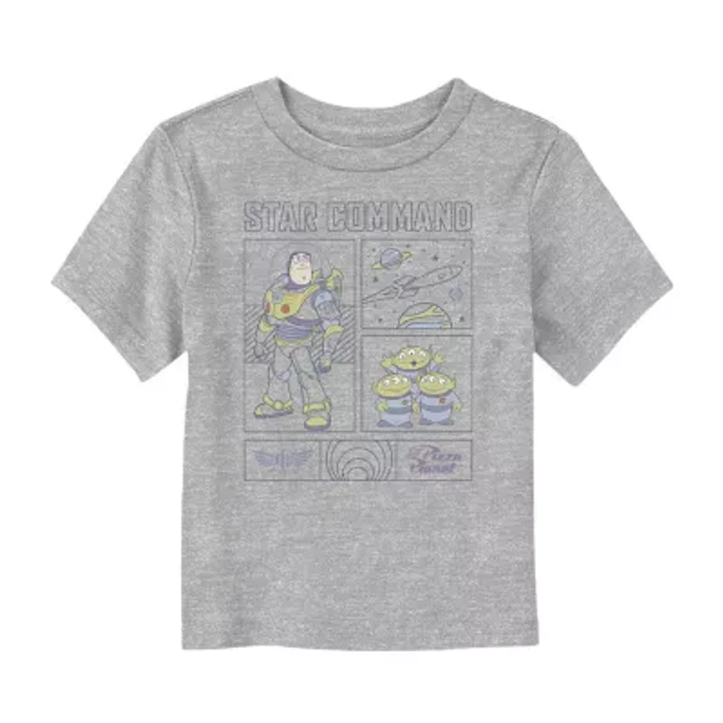 Disney Collection Buzz Lightyear Toddler Boys Crew Neck Short Sleeve Regular Fit Toy Story Graphic T-Shirt