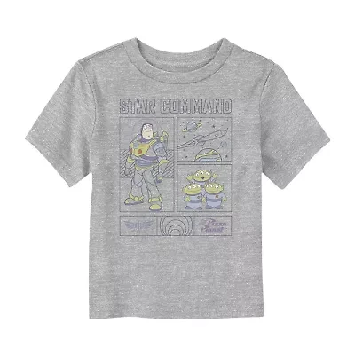 Disney Collection Buzz Lightyear Toddler Boys Crew Neck Short Sleeve Regular Fit Toy Story Graphic T-Shirt