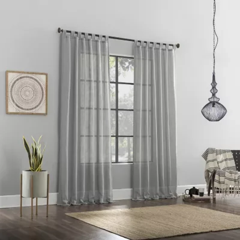 Archaeo Avnia Tab Top Light-Filtering Single Curtain Panel