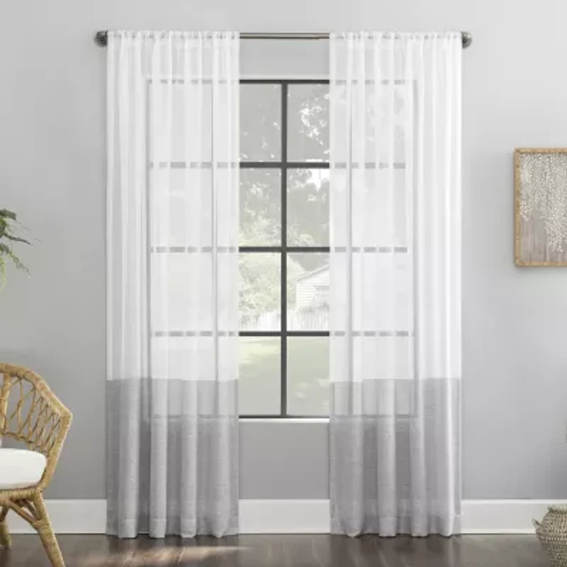 Clean Window Ceni Rod Pocket Light-Filtering Single Curtain Panel