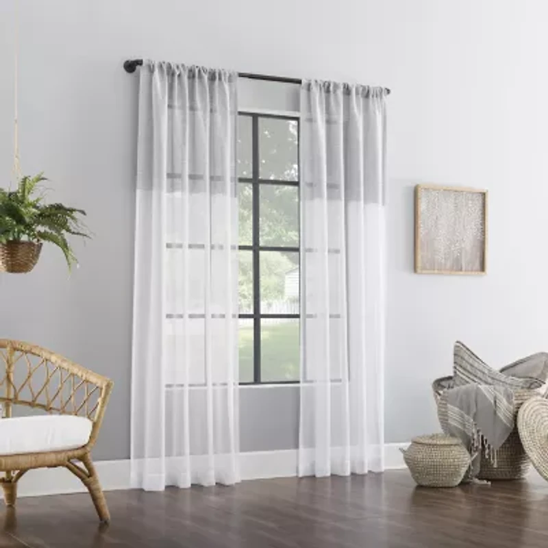 Clean Window Ceni Rod Pocket Light-Filtering Single Curtain Panel