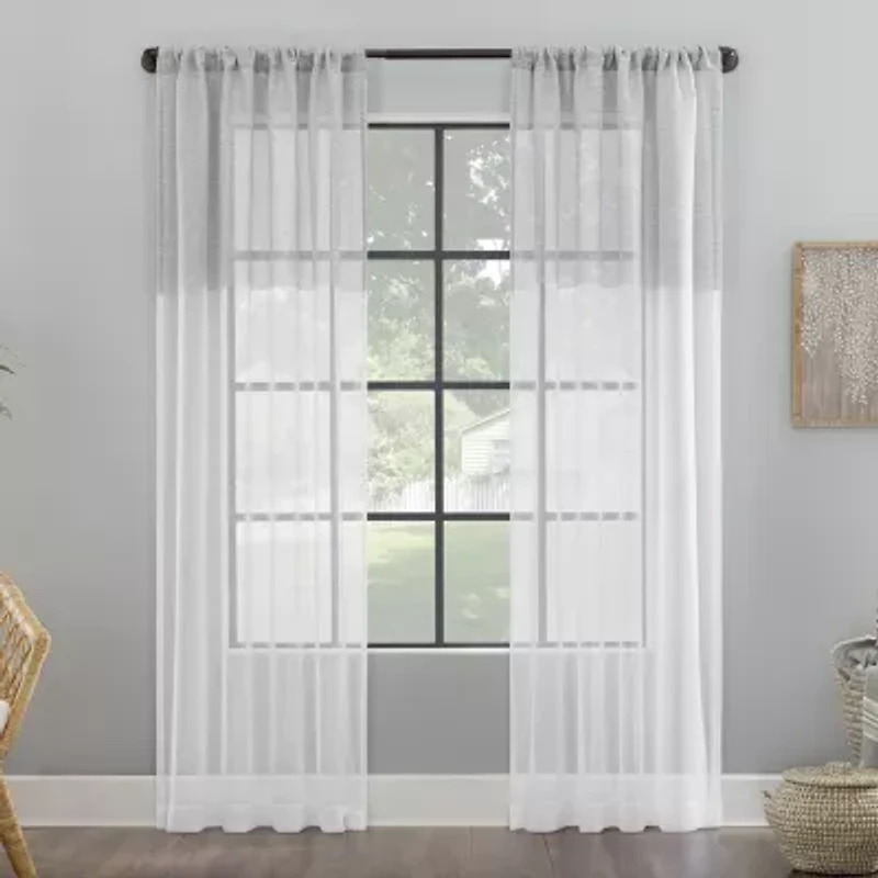 Clean Window Ceni Rod Pocket Light-Filtering Single Curtain Panel