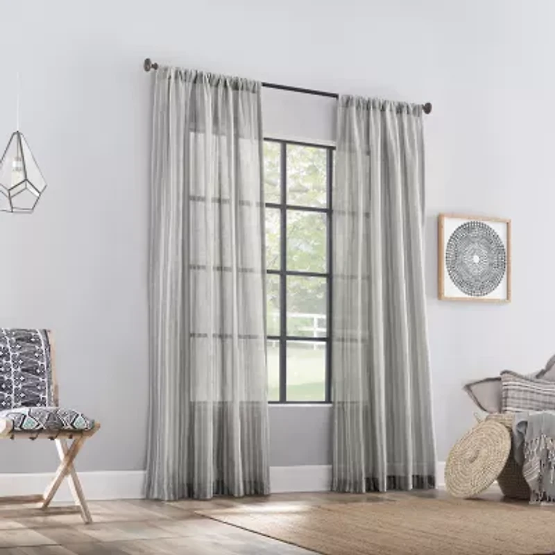 Archaeo Raya Rod Pocket Light-Filtering Single Curtain Panel