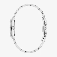 Bulova Crystal Womens Crystal Accent Silver Tone Stainless Steel Bracelet Watch 96l311