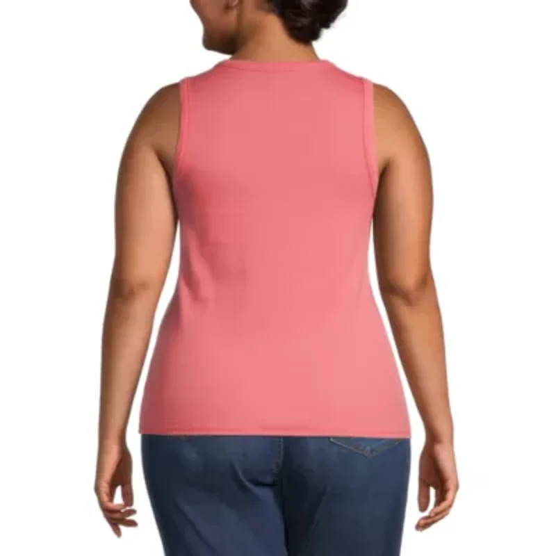 a.n.a Womens Round Neck Sleeveless Plus Tank Top