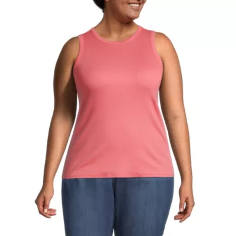 a.n.a Womens Round Neck Sleeveless Plus Tank Top