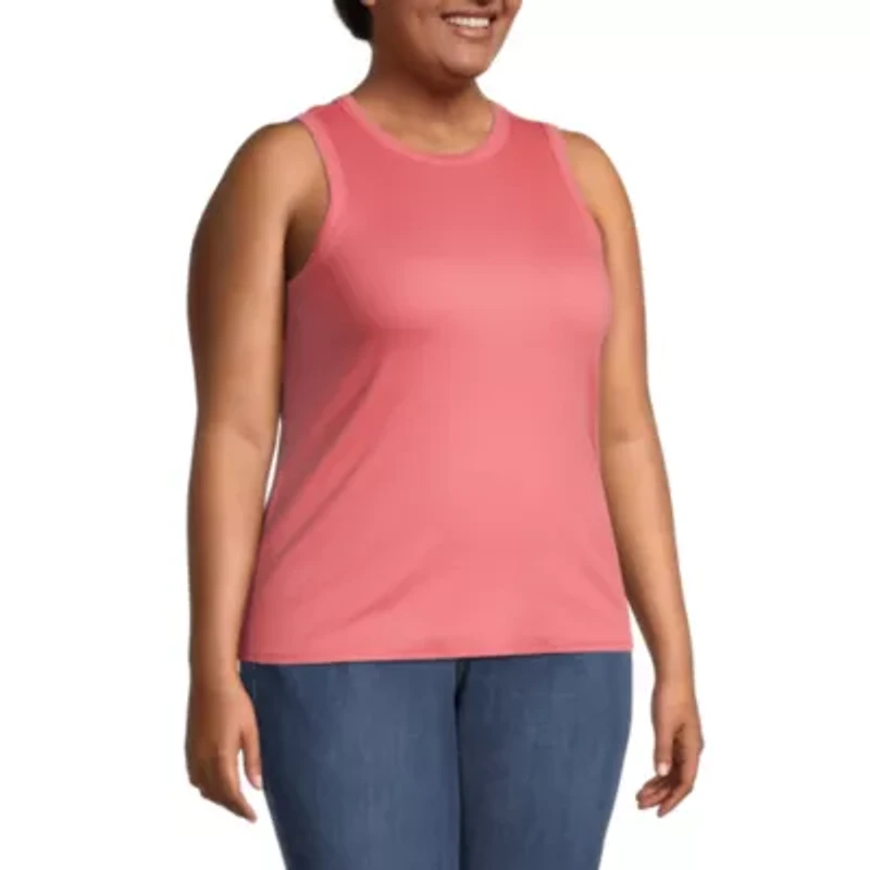 a.n.a Womens Round Neck Sleeveless Plus Tank Top
