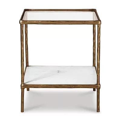Signature Design By Ashley Ryandale in Antique Brass Accent Table