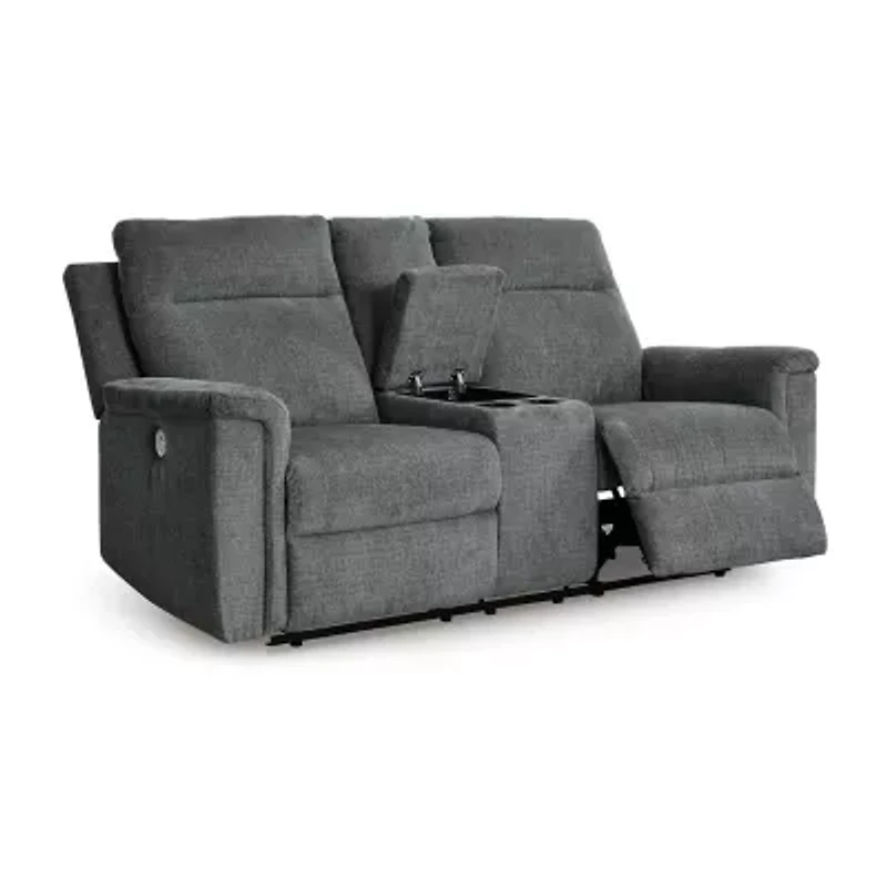 Signature Design By Ashley® Barnsana Power Reclining Loveseat with Console