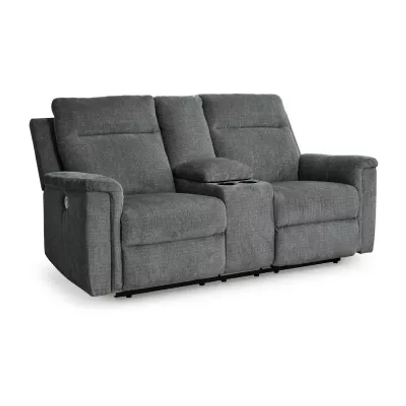 Signature Design By Ashley® Barnsana Power Reclining Loveseat with Console