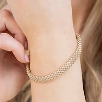 (H-I / I1) Womens 10K Gold 7.25 Inch Chain Bracelet