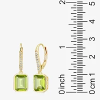 Gemstone 18K Gold Over Silver Drop Earrings