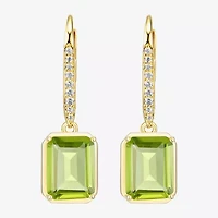 Gemstone 18K Gold Over Silver Drop Earrings