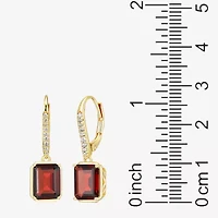 Gemstone 18K Gold Over Silver Drop Earrings