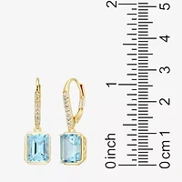 Gemstone 18K Gold Over Silver Drop Earrings