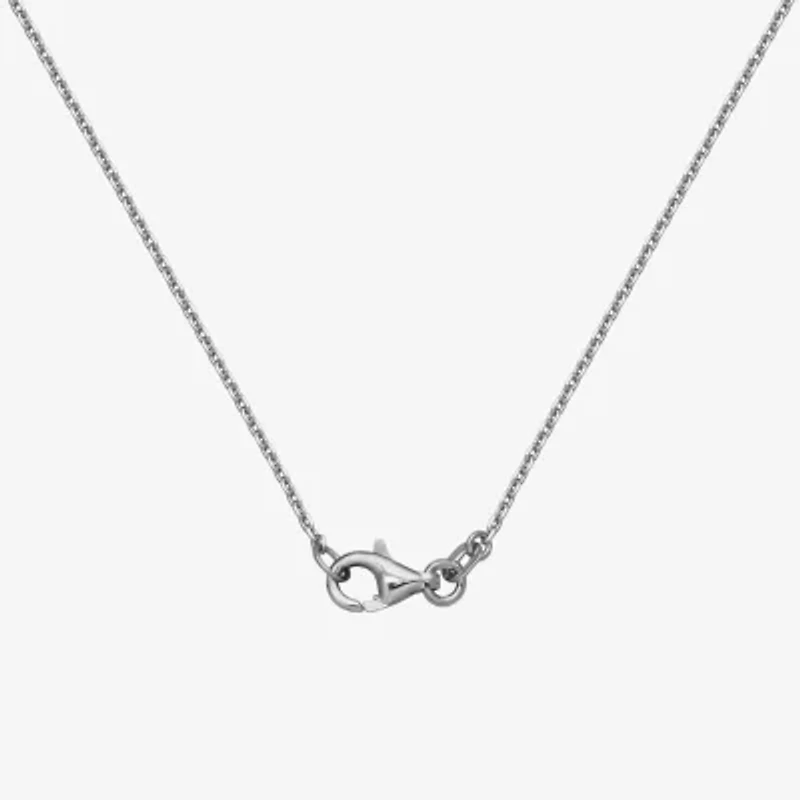 Womens Gemstone Sterling Silver Flower Pendant Necklace