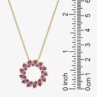 Womens Gemstone 18K Gold Over Silver Circle Pendant Necklace