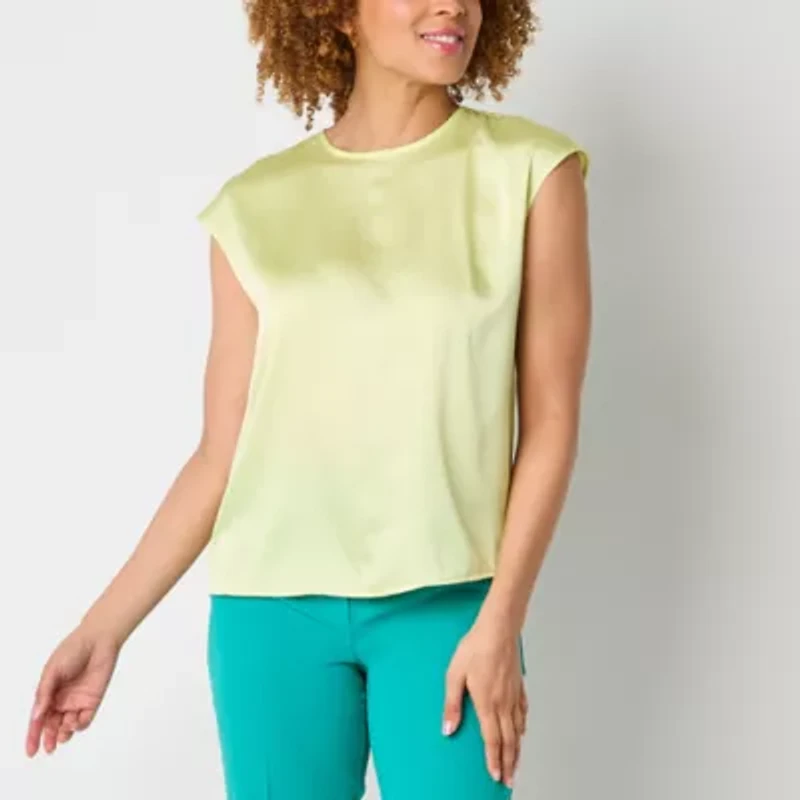 Worthington Womens Crew Neck Short Sleeve T-Shirt