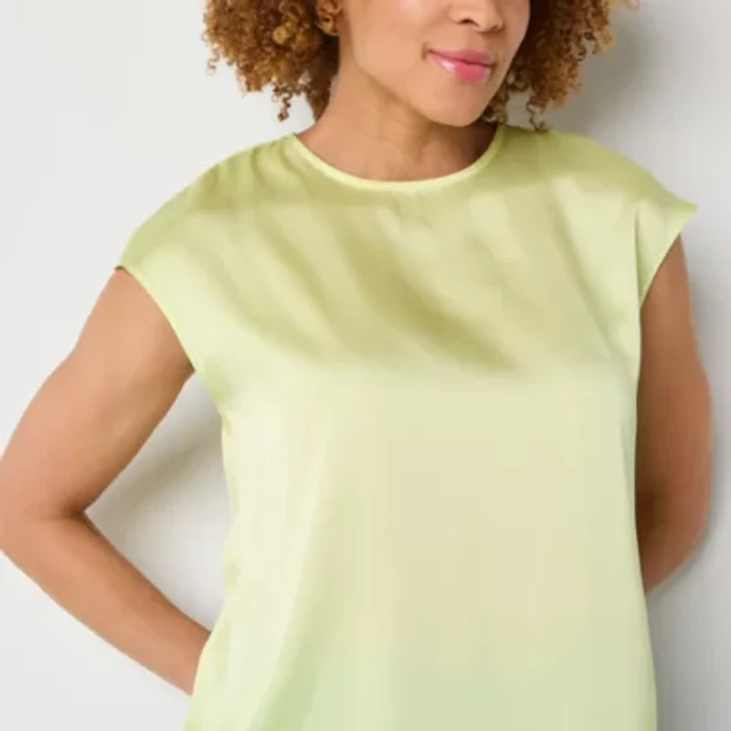 Worthington Womens Crew Neck Short Sleeve T-Shirt