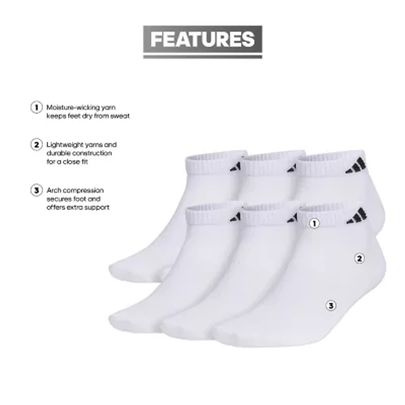 adidas Superlite Mens Multi-Pack 6 Pair Low Cut Socks