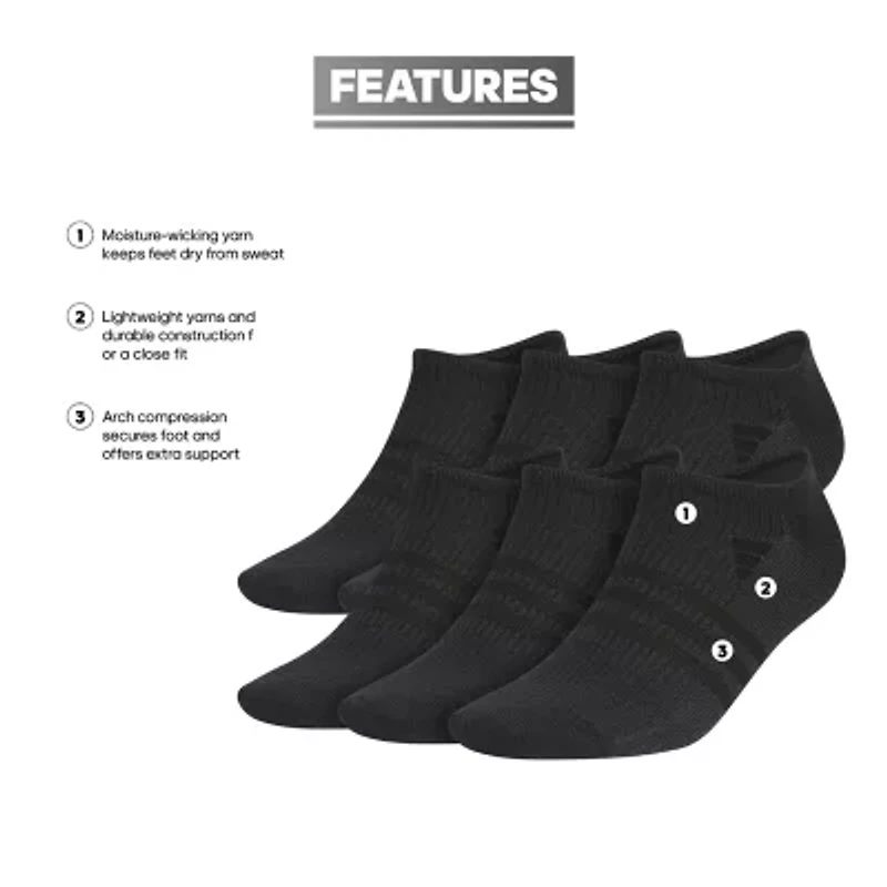 adidas Superlite Mens Multi-Pack 6 Pair No Show Socks