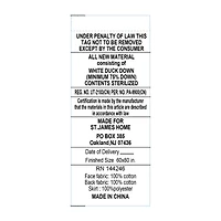 Royal Velvet European White Down Mattress Pad