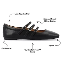 Journee Collection Cloudsteppers Darlin Womens Square Closed Toe Mary Jane Shoes