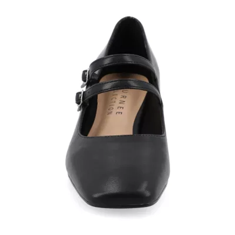Journee Collection Nally Womens Square Closed Toe Block Heel Pumps