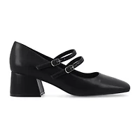 Journee Collection Nally Womens Square Closed Toe Block Heel Pumps