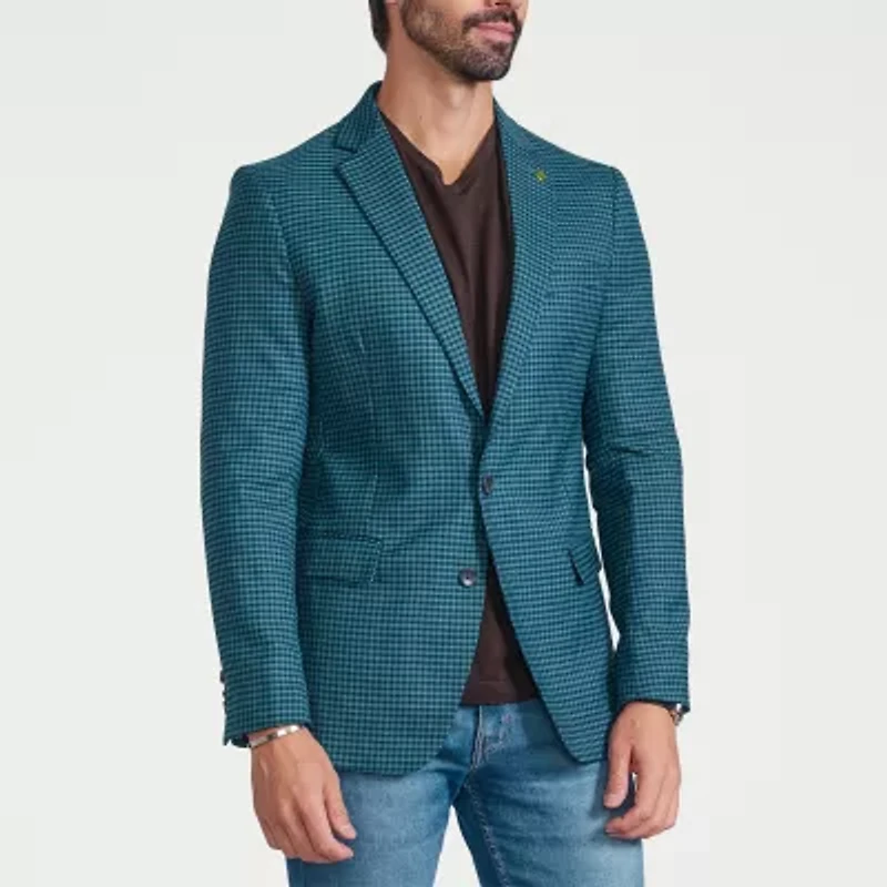 CRICKETEER™ Mens Checked Stretch Fabric Sport Coat