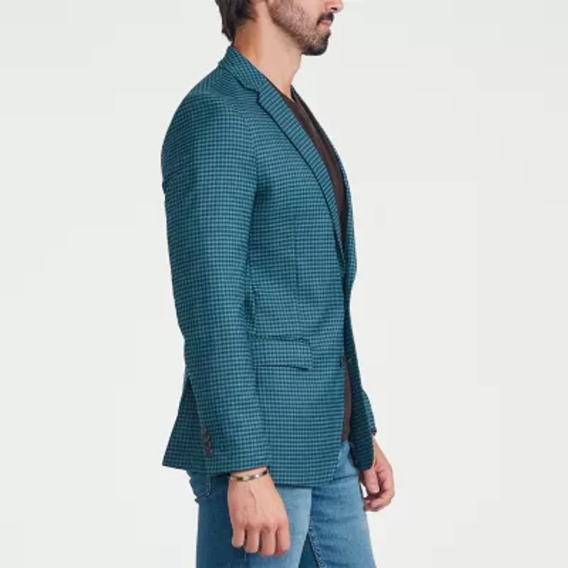 CRICKETEER™ Mens Checked Stretch Fabric Sport Coat