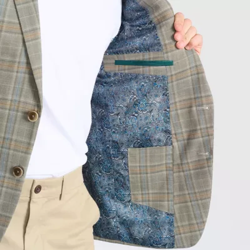 CRICKETEER™ Mens Plaid Stretch Fabric Sport Coat