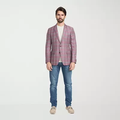 CRICKETEER™ Mens Plaid Stretch Fabric Sport Coat