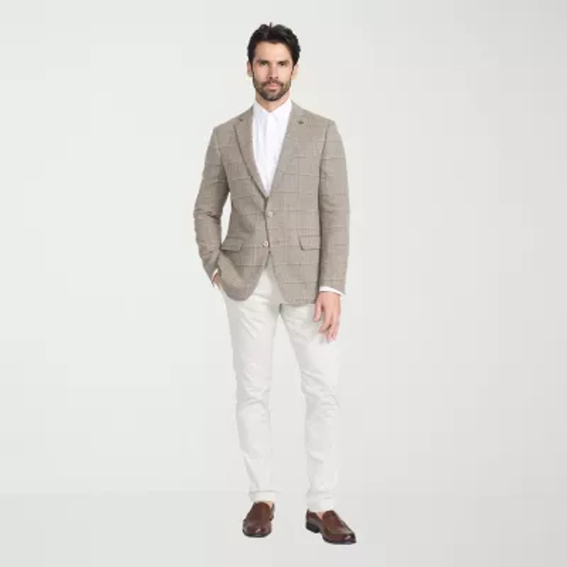 CRICKETEER™ Mens Windowpane Stretch Fabric Regular Fit Sport Coat
