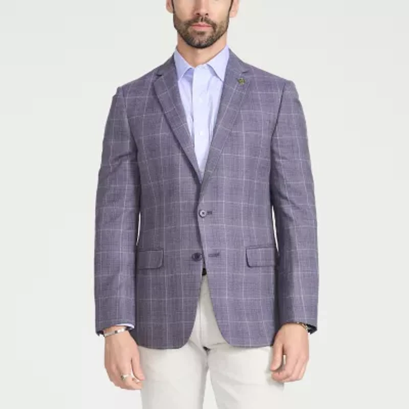 CRICKETEER™ Mens Plaid Stretch Fabric Sport Coat
