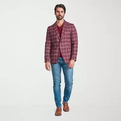 CRICKETEER™ Mens Plaid Stretch Fabric Sport Coat